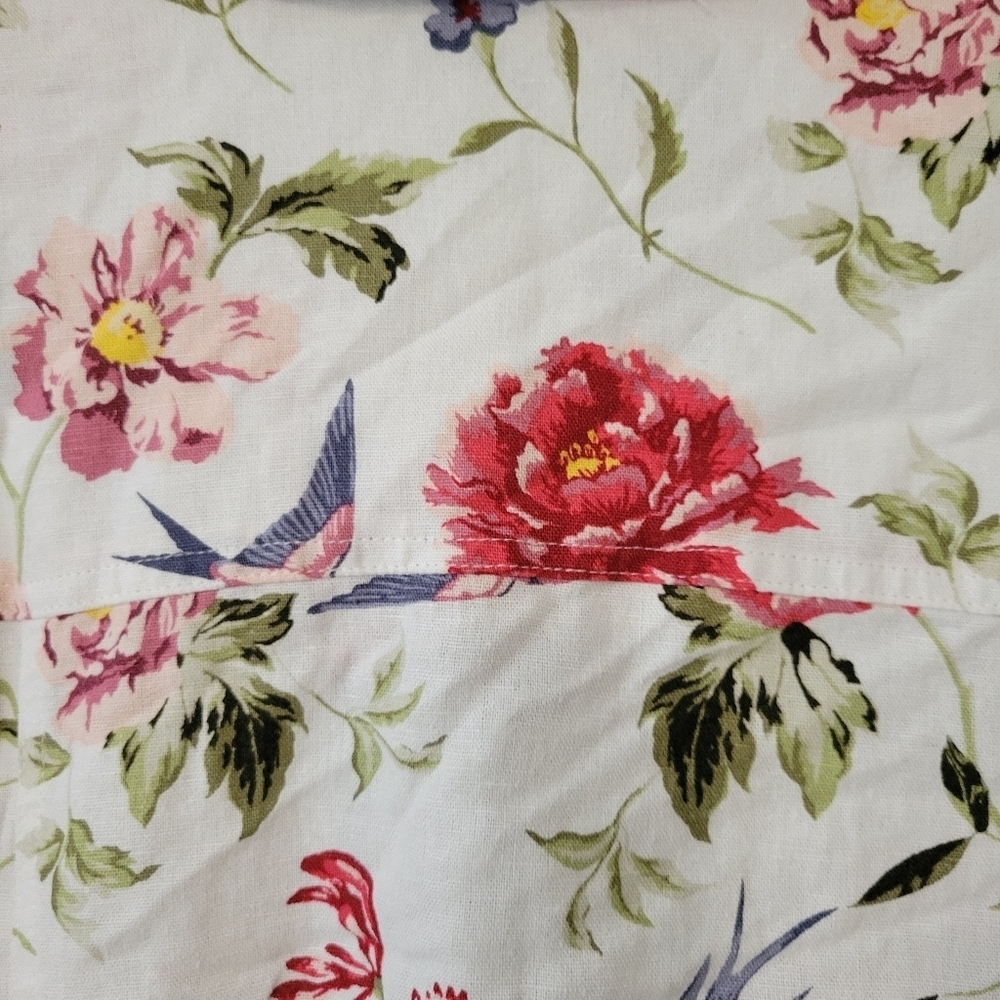 Tahari Women's Plus Size White Floral Linen Blend Shirt Jacket. Size 1X Coastal - Picture 4 of 13
